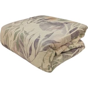 Fleur - Bedsprei Set - Gebloemd - Wit - 100% Polyester