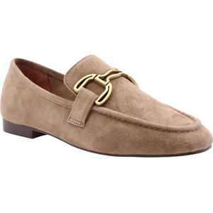 Bibi Lou Suède Loafers met Gesp Taupe