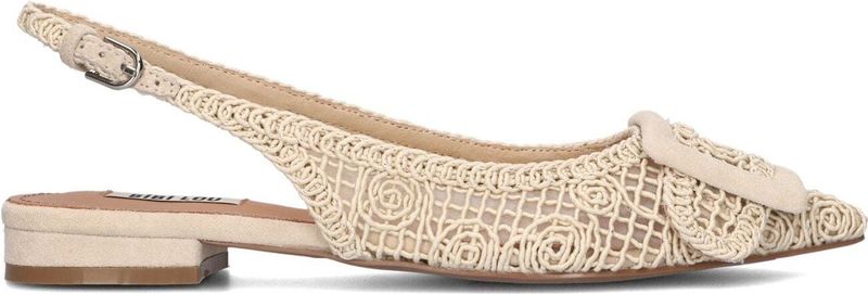 Bibi Lou - Schoenen - Beige - Leer - Slingbacks met Geweven Touw Detail