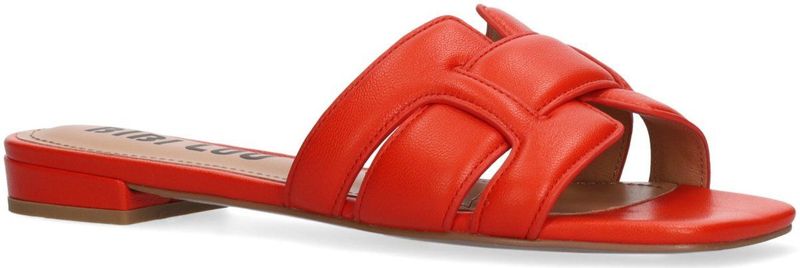 Bibi Lou - Model 760Z10Vk - Badslippers - Rood - Leer - Blokhak