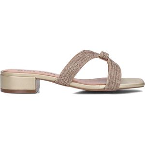 Bibi Lou - 842z00hg - Hakken Dames - Goud - Textiel/Leer - Blokhak 3 cm