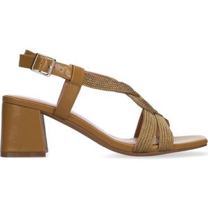 Bibi Lou - Sandalette - Taupe - Leren - Met Blokhak