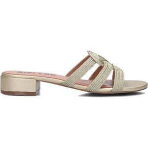 Bibi Lou - 854Z94HG - Hakken Dames - Goud - Leer en Textiel - Blokhak 3 cm
