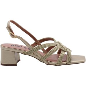 Bibi Lou - Sandalettes - Goud - Met Blokhak en Gespsluiting