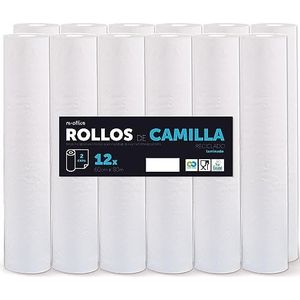 Rollo para Camilla, Rollo Papel para Camilla de Procedimientos Médicos, Masaje, Tratamientos de Belleza y Spa, Papel para Camilla de Estética y Masaje (60cm x 80m laminado reciclado, 12 unds)