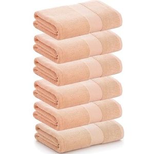 PADUANA Set van 6 handdoeken, 30 x 50 cm, camel, 100% gekamd katoen, zacht, snel en maximaal absorptievermogen, verkrijgbaar als badhanddoek, wastafel, douchehanddoek en badhanddoek