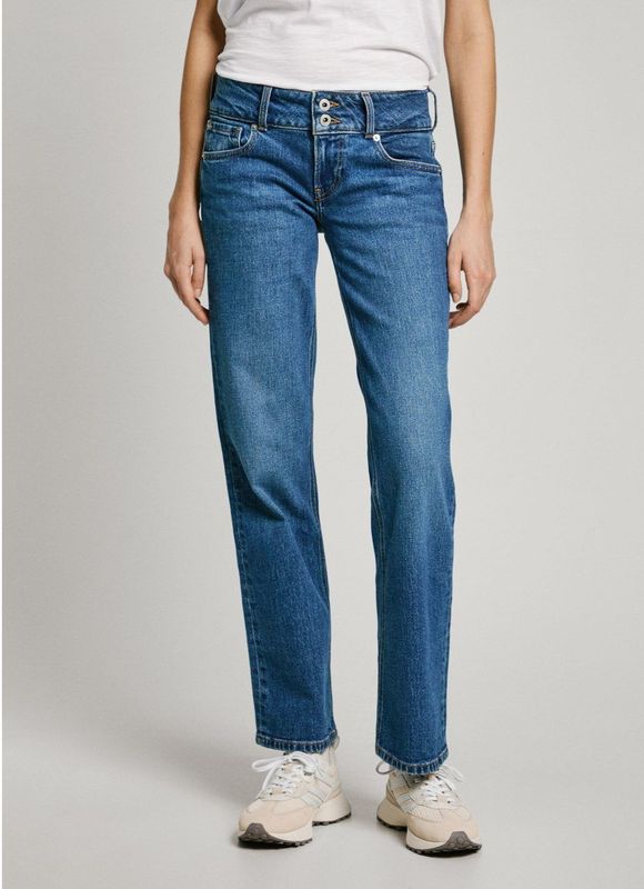 Retro Chic - Rechte Jeans - Felblauw - Stretchstof