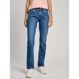 Pepe Jeans Dames SLIM JEANS MW GRACE Jeans, blauw (Denim - EE3), 24W/30L, Blauw (Denim - Ee3), 24W / 30L