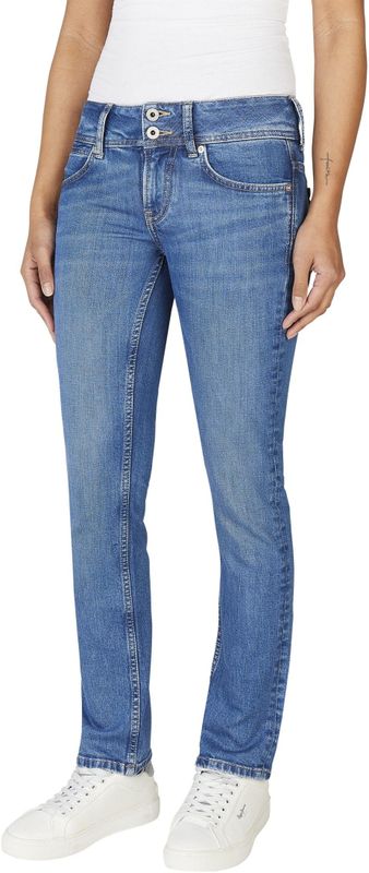 Pepe Jeans - Slim-Fit Jeans - Blauw - Stretch Denim - Verweerd Effect