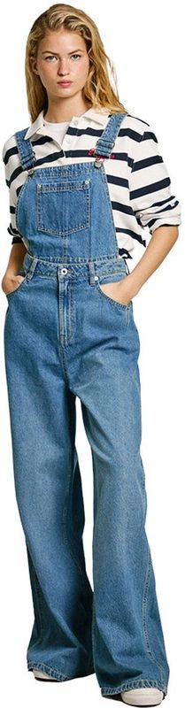 Pepe Jeans - PL230515 Sabrina - Tuinbroek - Blauw - Casual - Katoen - Denim - Mouwloos