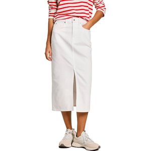 Spijkerrok - Wit - Katoen - Hoge Taille met Split