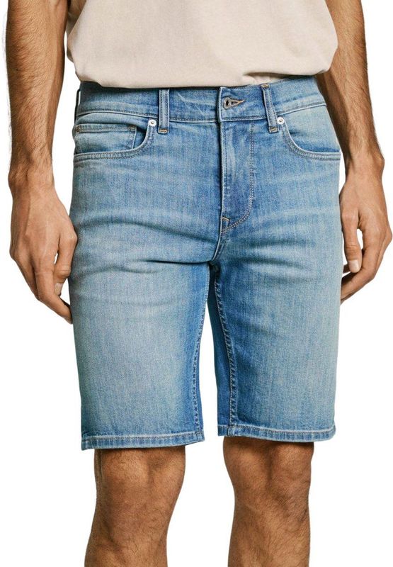 Pepe Jeans - PM801080IC0 - Bermuda - Blauw - Casual - Katoen - Denim - Duurzaam