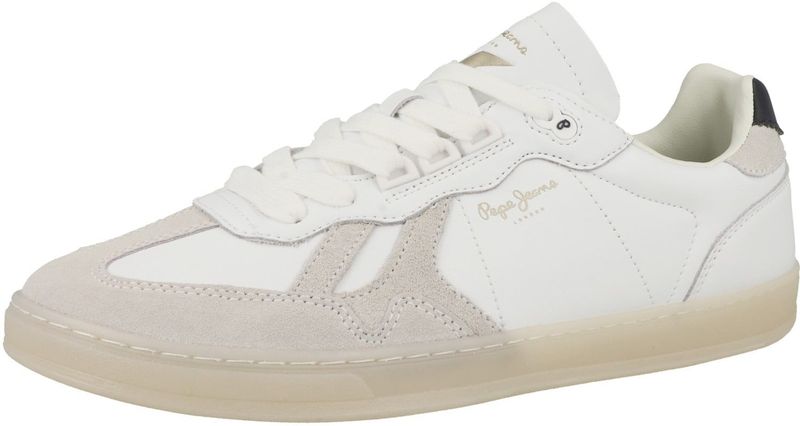 Pepe Jeans - Ball Club - Sneakers - Monochroom - Koeniensuède en Gerecycled Leer