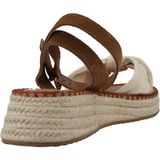 PEPE JEANS - Kate Bass - Sandalen - Beige - Katoen/Suèdeleer