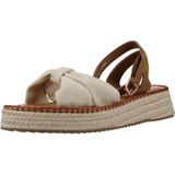 PEPE JEANS - Kate Bass - Sandalen - Beige - Katoen/Suèdeleer
