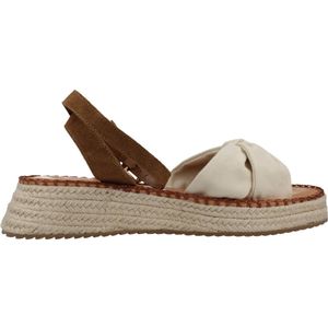 PEPE JEANS - Kate Bass - Sandalen - Beige - Katoen/Suèdeleer