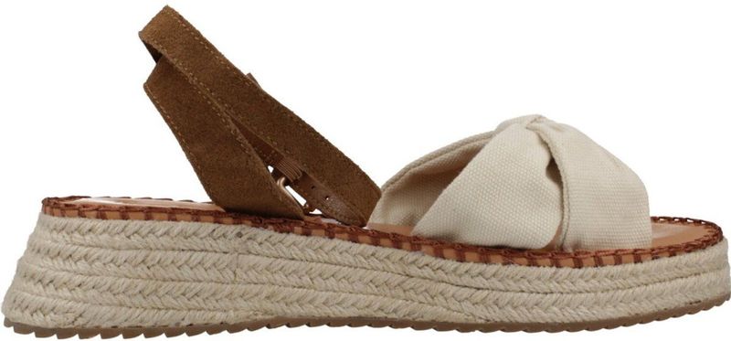 PEPE JEANS - Kate Bass - Sandalen - Beige - Katoen/Suèdeleer