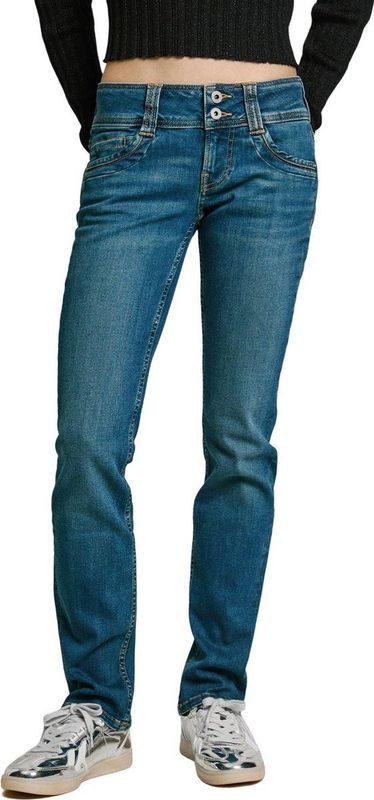 Pepe Jeansvoor vrouwen. PL204159IA1 Jeans in normale pasvorm Iconic Gen blauw (24/30), Casual, Katoen, Denim, Duurzaam
