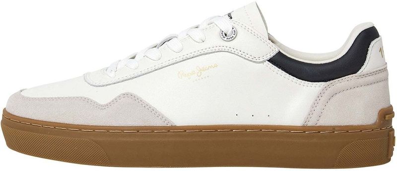 Pepe Jeans - PMS00046 Camden - Casual Schoenen - Wit - Leer - Vetersluiting