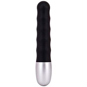 Seven Creation Mini Vibrator 8,00 x 2,00 cm in zwart in golfdesign, per stuk verpakt