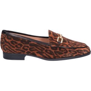Unisa - Daimiel - Loafer - Brown - Suede Bovenwerk in Leopard Print