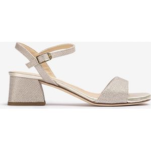 UNISA - KIRK_25_EV Dames Sandalen - PLATINO - Glanzende Stof - Verstelbaar