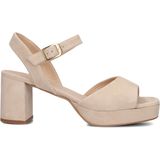 Unisa - Ney - Sandalen - Beige - Leer - 7 cm Blokhak