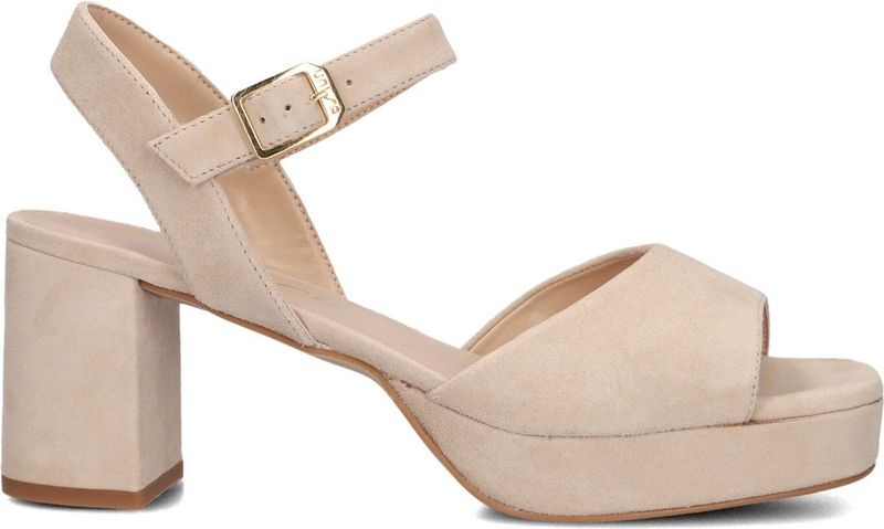 Unisa - Ney - Sandalen - Beige - Leer - 7 cm Blokhak