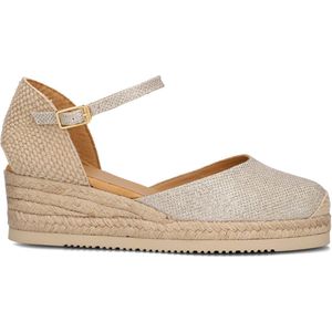 Unisa - Cisca - Espadrilles - Geel - Leren Buitenkant - Sleehak