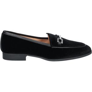 Unisa - Dalcy - Loafer - Zwart - Velvet met Leren Biesje