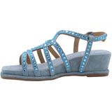 Alma EN Pena - Dames Muiltjes - Blauw - Leer - Strass-Beugel en Ronde Teen