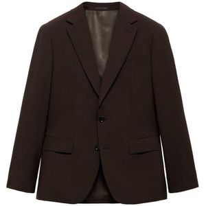 Mango Man - Colbert - Bruin - 100% Wol - Regular Fit