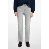 MANGO TEEN Jeans - Grijs - Denim - Rechte Pasvorm - 5-Pocket Design