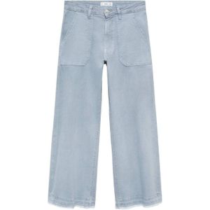 MANGO TEEN - Capri Broek - Lichtblauw - Katoen - Cropped Lengte