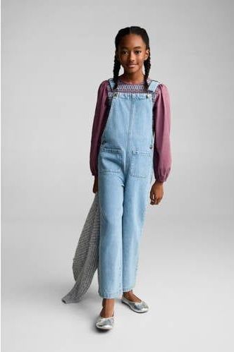 Mango Kids tuinbroek light blue denim