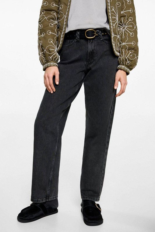 MANGO TEEN - Jeans - Grijs - Straight Fit - High Waist