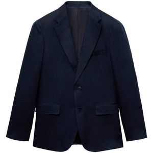 Mango Man - Colbert - Donkerblauw - Slanke Pasvorm - Knoopsluiting