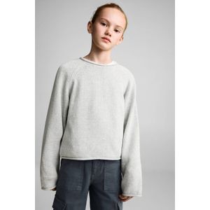 Mango Kids trui grijs fijn gebreid