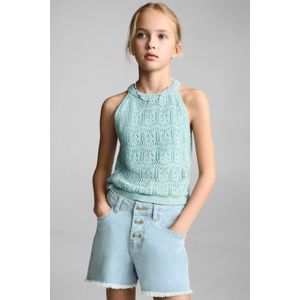 Mango Kids - Denim Short - Blauw - Katoen - Normale Taille