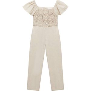 Mango Kids - Jumpsuit - Katoen-Linnen - Korte Mouwen - Vierkante Hals