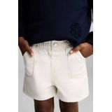 Mango - Korte Broek - Ecru - Katoen - Met Zakken