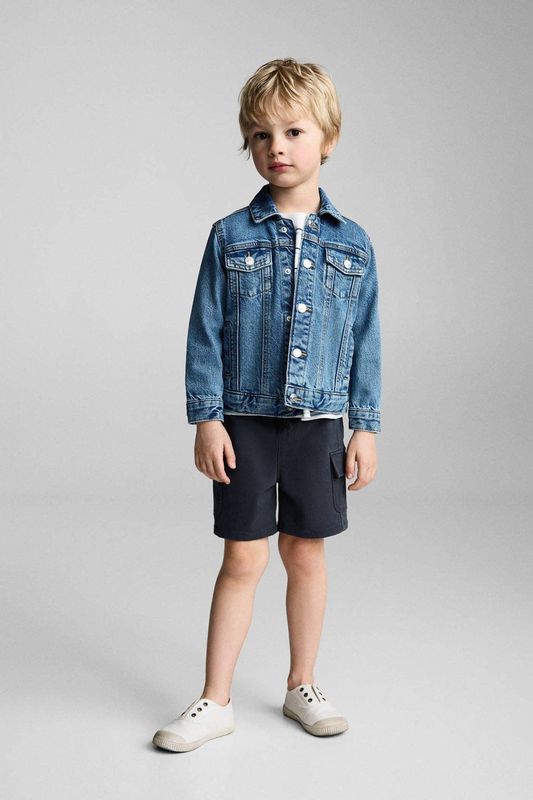 Mango Kids - Spijkerjas - Medium Blue - Denim - Lange Mouwen