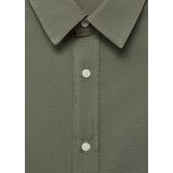 MANGO - Overhemd - Kaki - Katoen