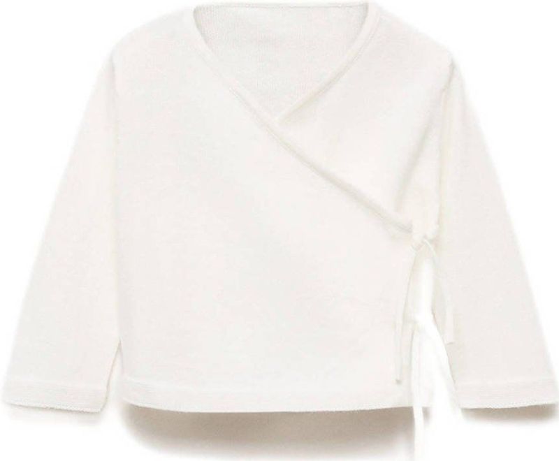 Mango Kids - Top - Katoen - Knoopsluiting - Overslagkraag - Lange Mouwen