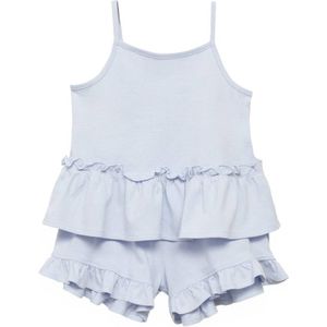 Mango Kids - Shortama - Lichtblauw - Katoen - Spaghettibandjes