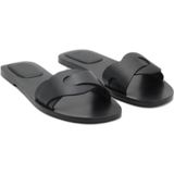 MANGO TEEN Slipper - Leren - Zwart