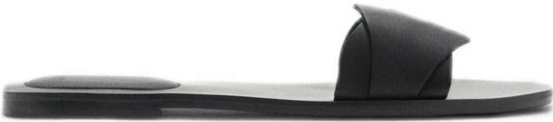 MANGO TEEN Slipper - Leren - Zwart