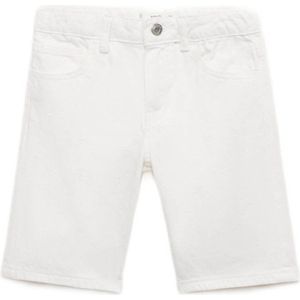 Mango Kids - Korte Broek - Wit - Katoen - Verstelbare Taille