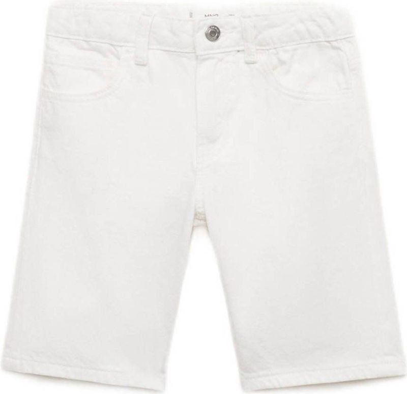 Mango Kids - Korte Broek - Wit - Katoen - Verstelbare Taille