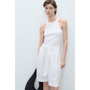 Mango - Casual Short - Wit - Linnen - Straight Fit - Regular Waist